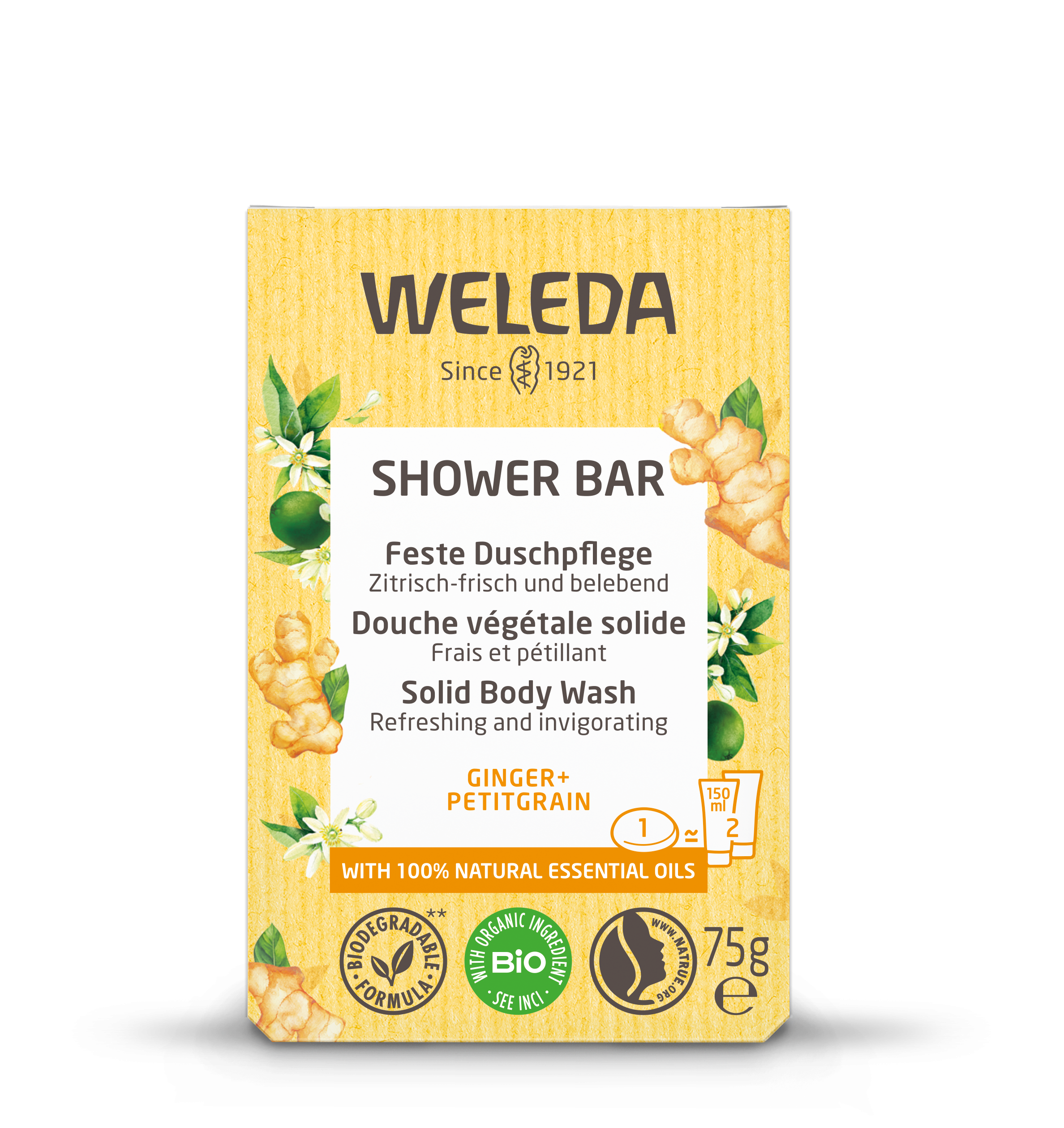 Weleda Shower bar gingembre + petit grain 75g